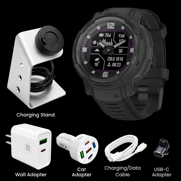 Garmin Instinct® Crossover Smartwatch - Bundle with Free Charging Accessories