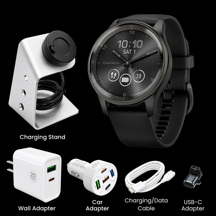 Garmin vívomove® Trend Hybrid Smartwatch - Bundle with Free Charging Accessories