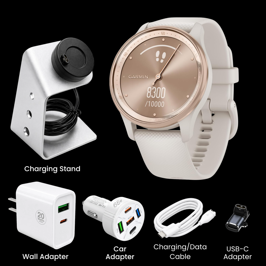 Garmin vívomove® Trend Hybrid Smartwatch - Bundle with Free Charging Accessories
