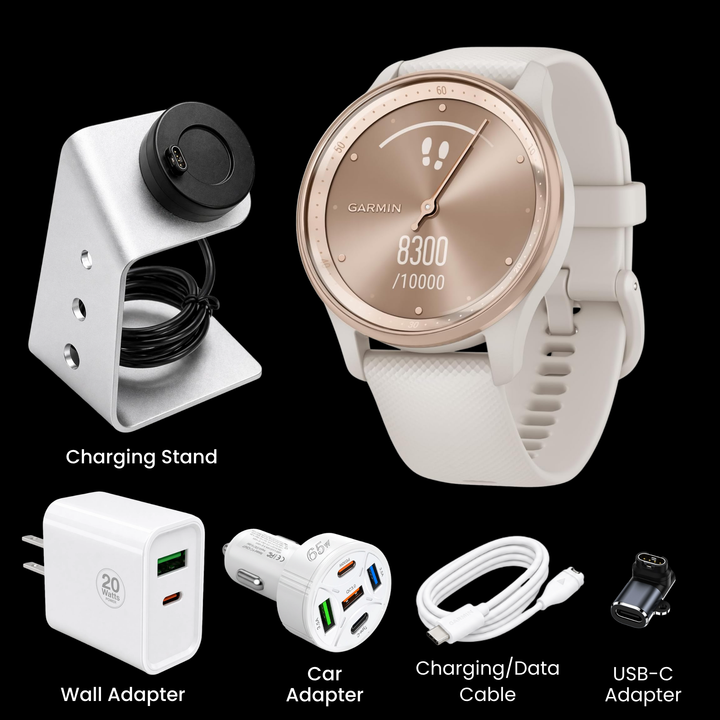 Garmin vívomove® Trend Hybrid Smartwatch - Bundle with Free Charging Accessories