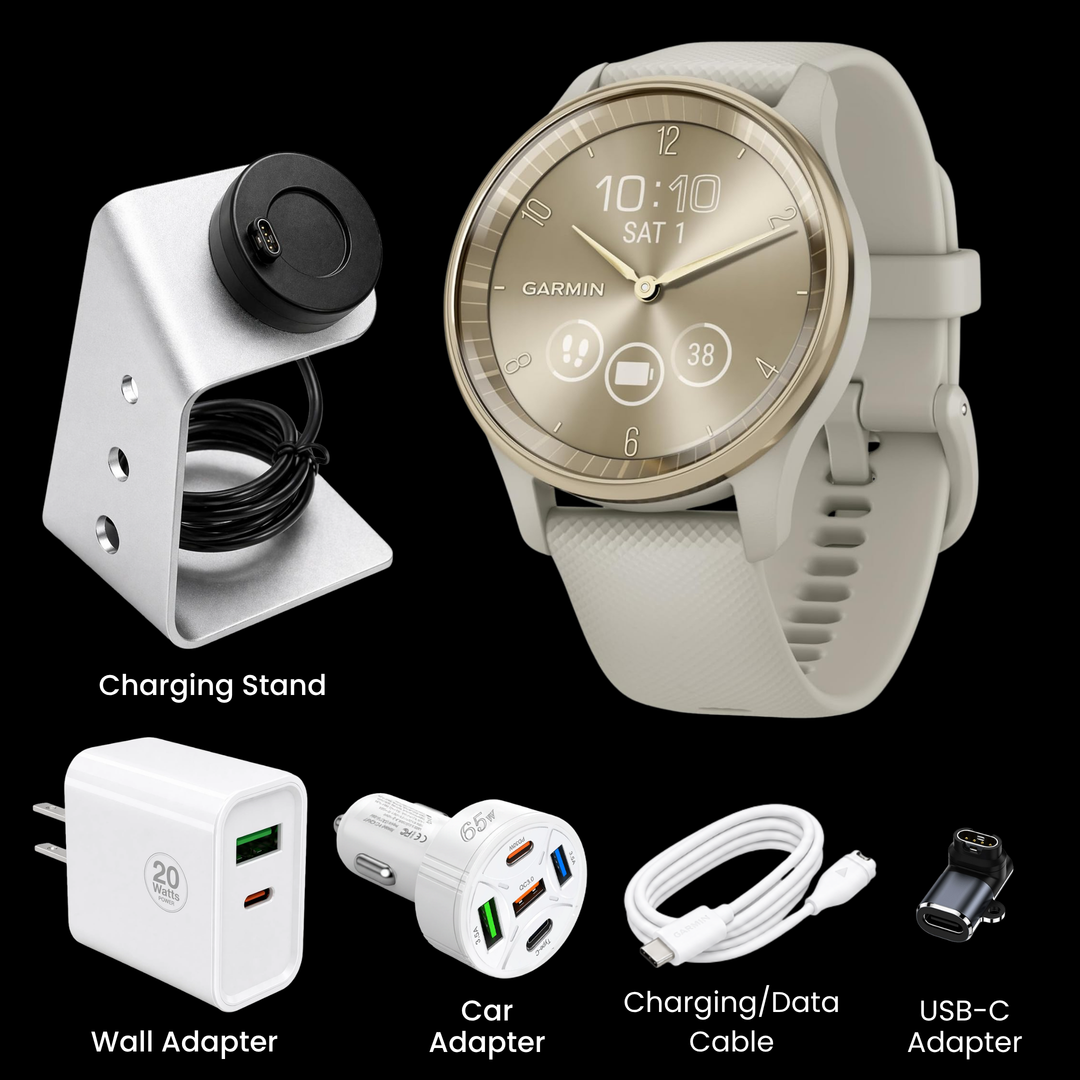 Garmin vívomove® Trend Hybrid Smartwatch - Bundle with Free Charging Accessories