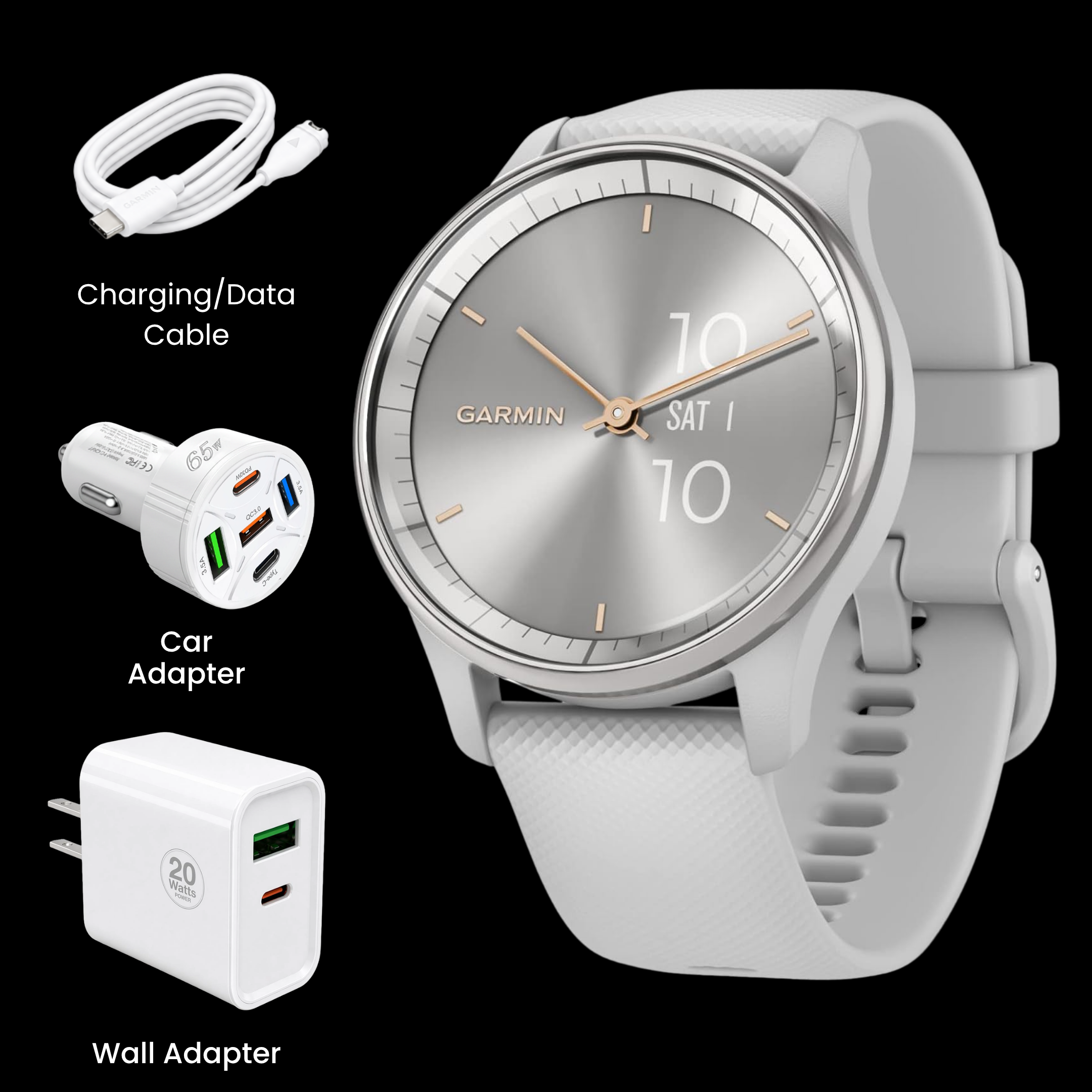Garmin vívomove® Trend Hybrid Smartwatch - Bundle with Free Charging Accessories