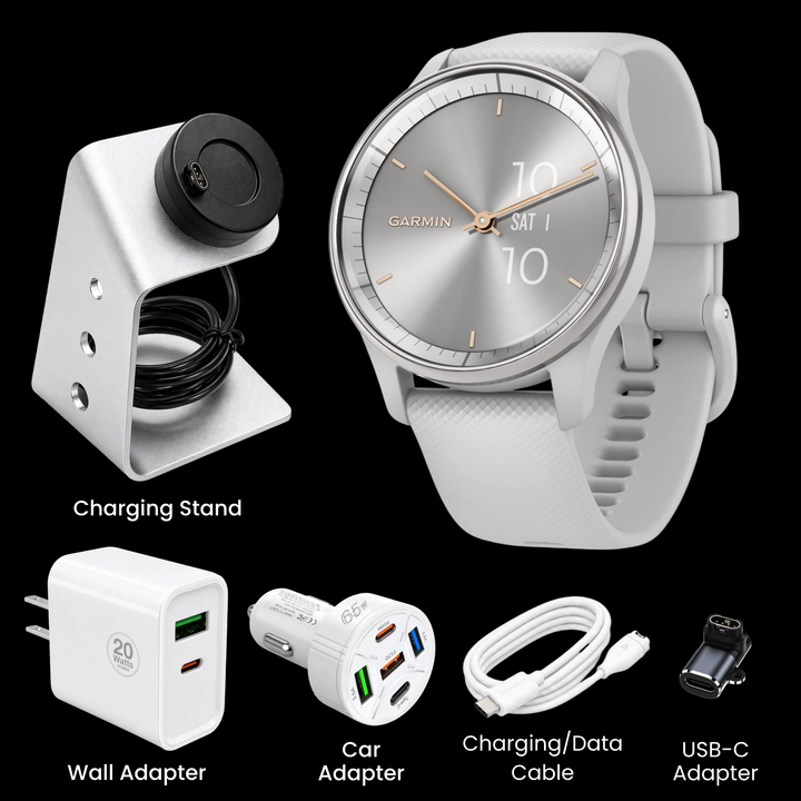 Garmin vívomove® Trend Hybrid Smartwatch - Bundle with Free Charging Accessories