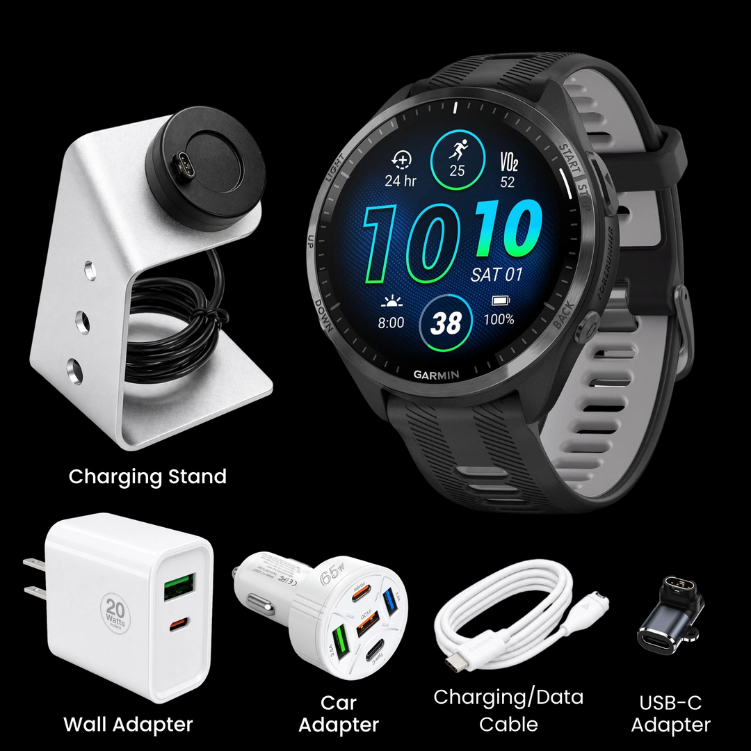 Garmin Forerunner® 965 Smartwatch - Bundle with Free Charging Accessories