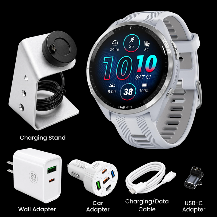 Garmin Forerunner® 965 Smartwatch - Bundle with Free Charging Accessories