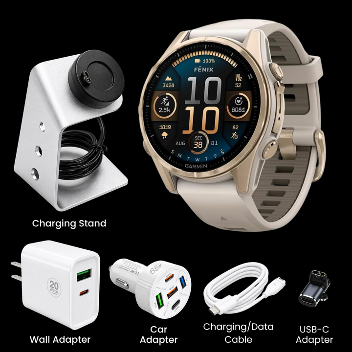 Garmin fēnix® 8 Smartwatch - Bundle with Free Charging Accessories
