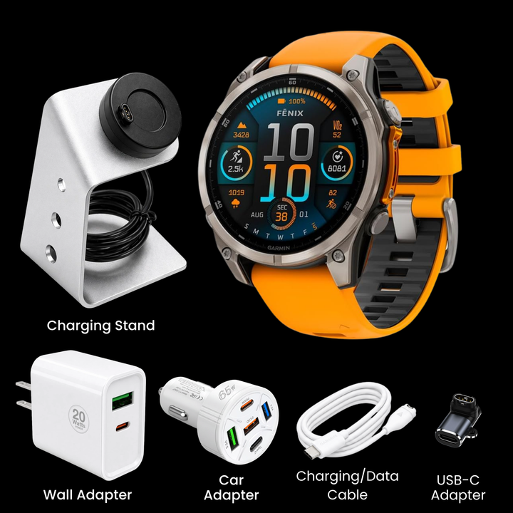 Garmin fēnix® 8 Smartwatch - Bundle with Free Charging Accessories