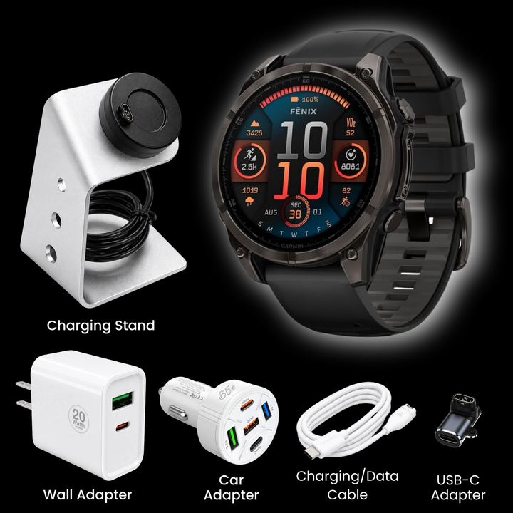 Garmin fēnix® 8 Smartwatch - Bundle with Free Charging Accessories