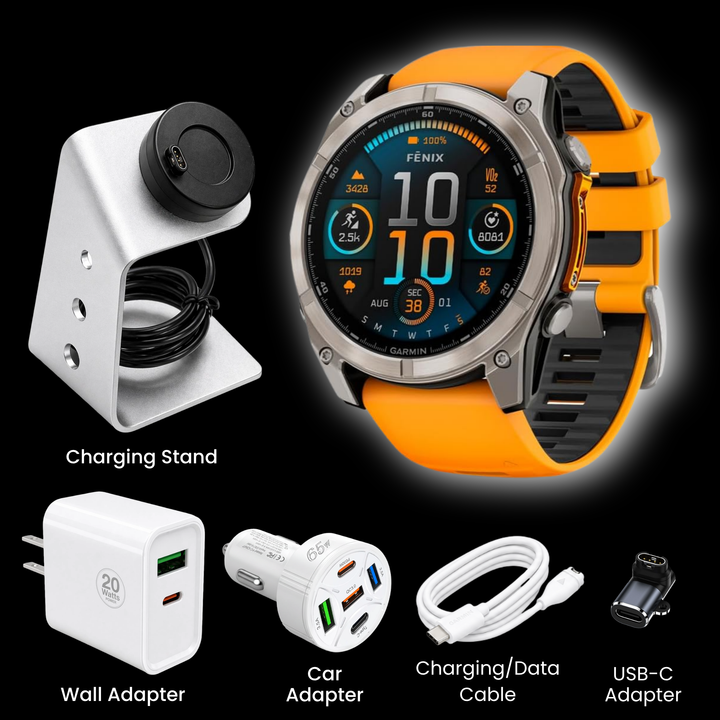 Garmin fēnix® 8 Smartwatch - Bundle with Free Charging Accessories