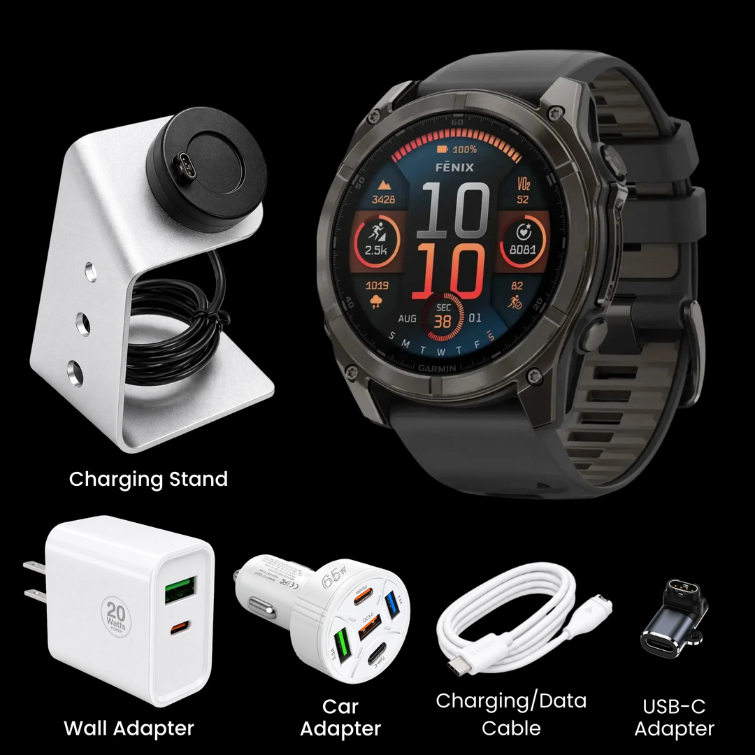 Garmin fēnix® 8 Smartwatch - Bundle with Free Charging Accessories