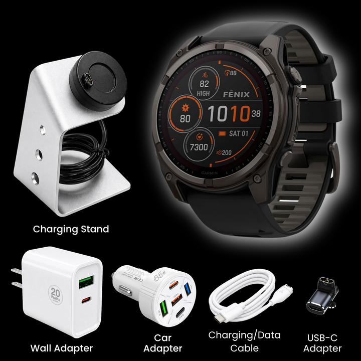 Garmin fēnix® 8 Smartwatch - Bundle with Free Charging Accessories