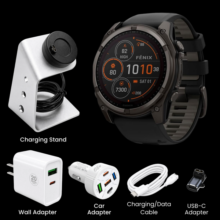 Garmin fēnix® 8 Smartwatch - Bundle with Free Charging Accessories