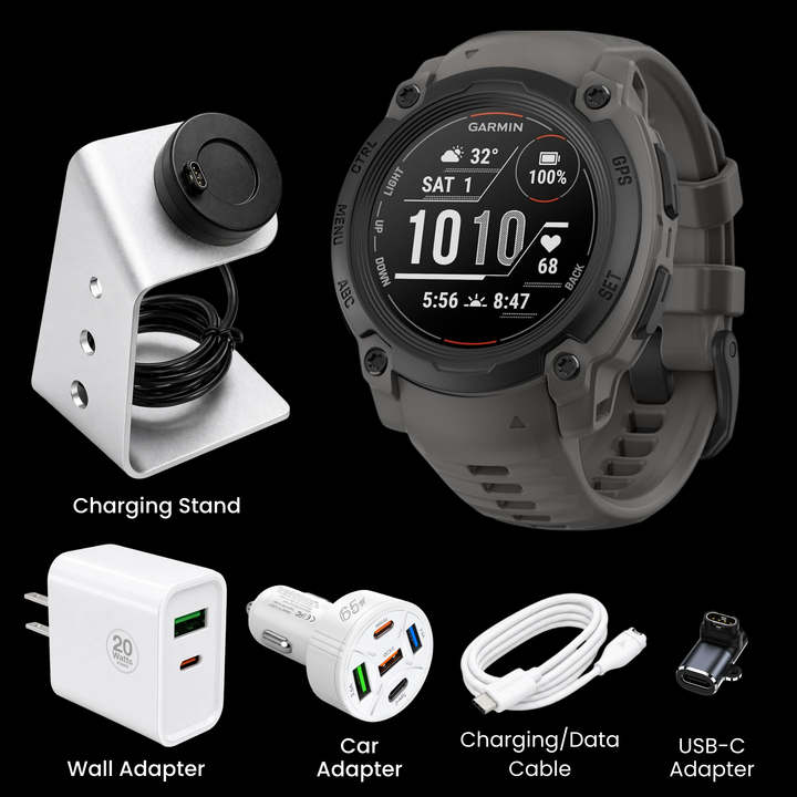 Garmin Instinct® 3 Smartwatch - Bundle with Free Charging Accessories