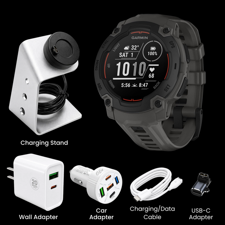 Garmin Instinct® 3 Smartwatch - Bundle with Free Charging Accessories