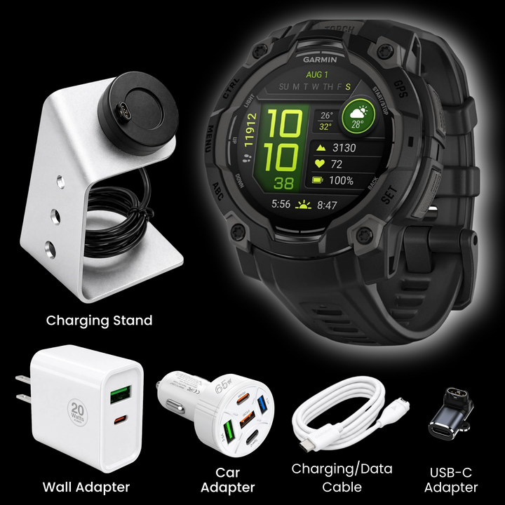 Garmin Instinct® 3 Smartwatch - Bundle with Free Charging Accessories