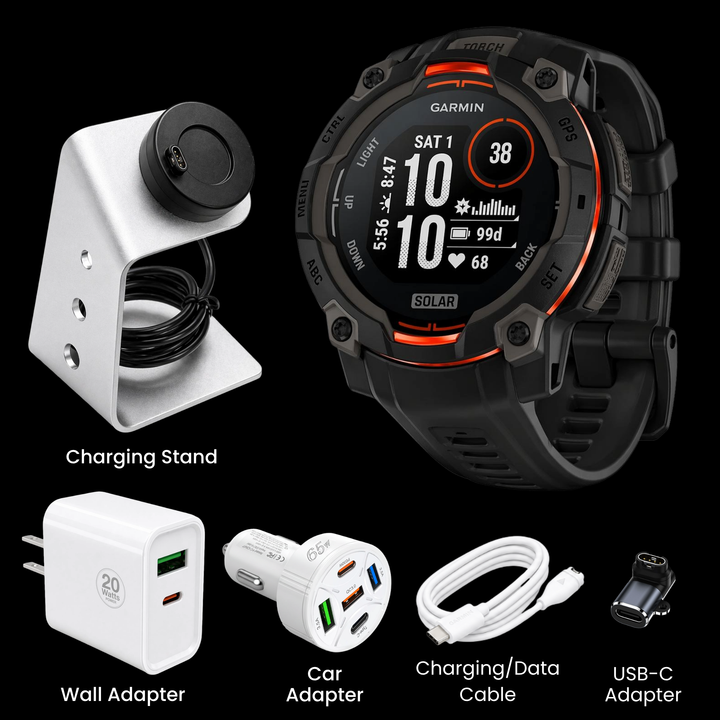 Garmin Instinct® 3 Smartwatch - Bundle with Free Charging Accessories