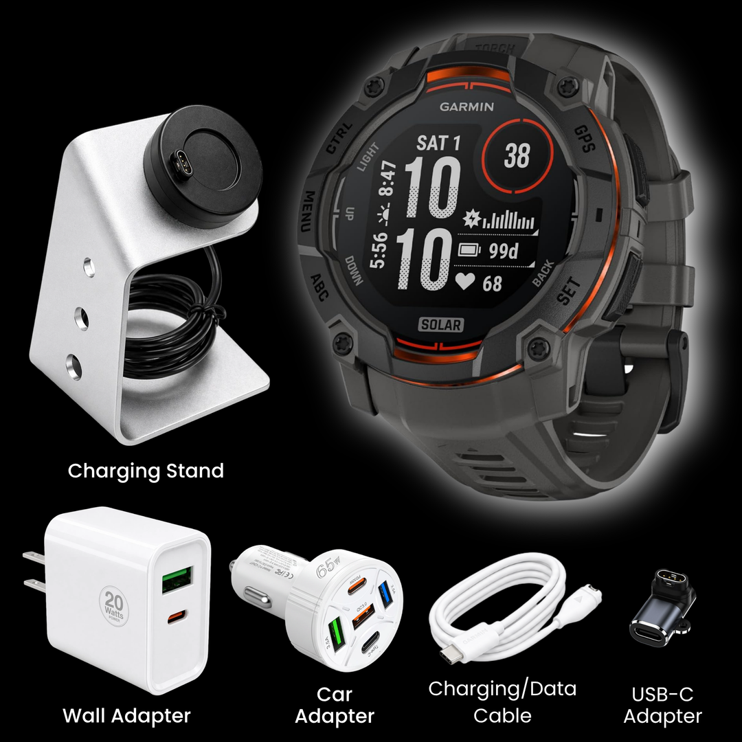 Garmin Instinct® 3 Smartwatch - Bundle with Free Charging Accessories