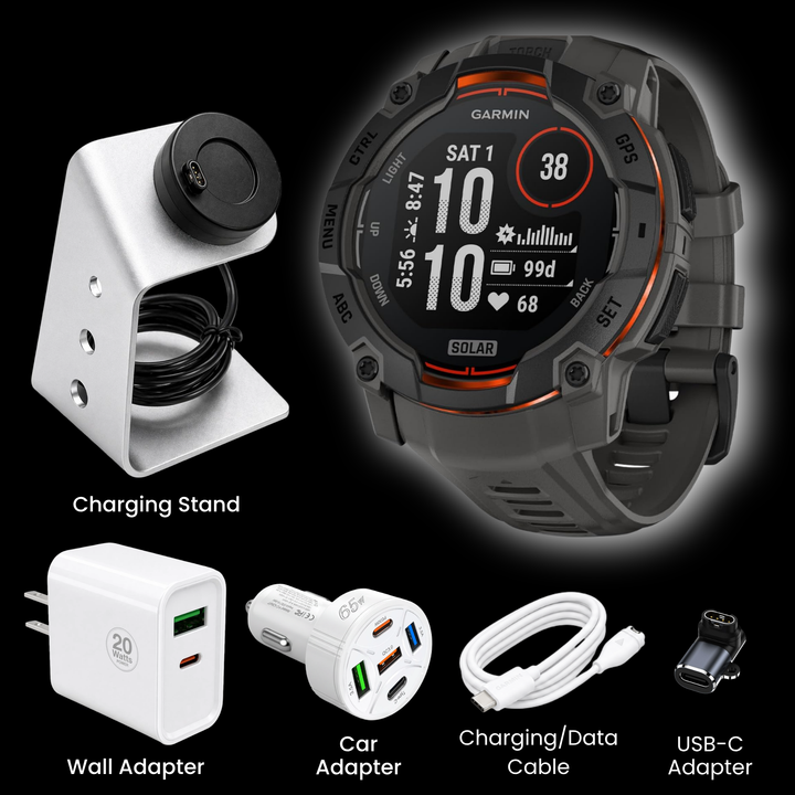 Garmin Instinct® 3 Smartwatch - Bundle with Free Charging Accessories