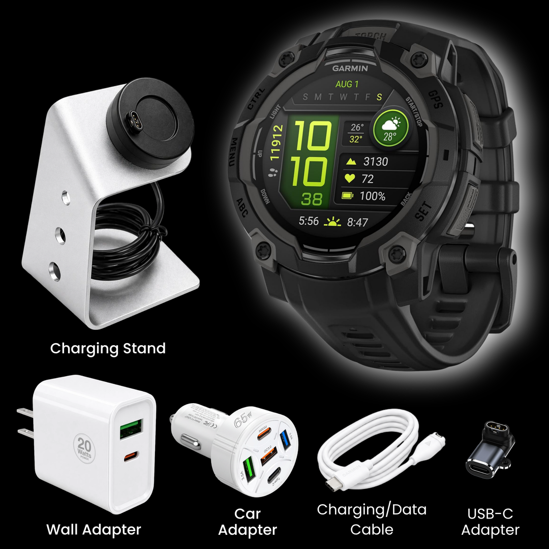 Garmin Instinct® 3 Smartwatch - Bundle with Free Charging Accessories