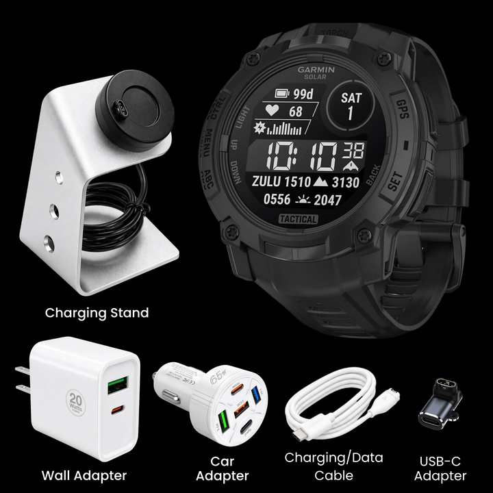 Garmin Instinct® 3 Smartwatch - Bundle with Free Charging Accessories