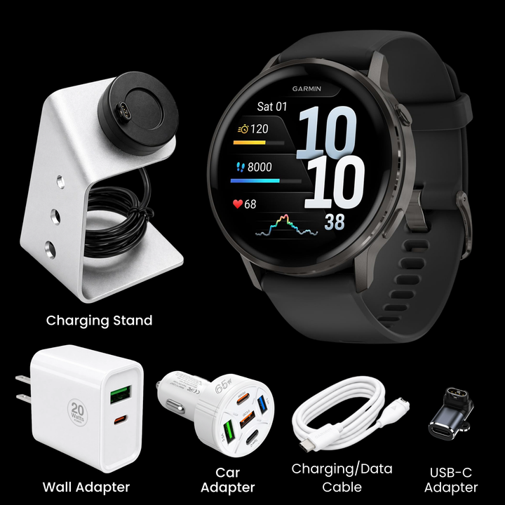 Garmin Venu 4® Smartwatch - Bundle with Free Charging Accessories