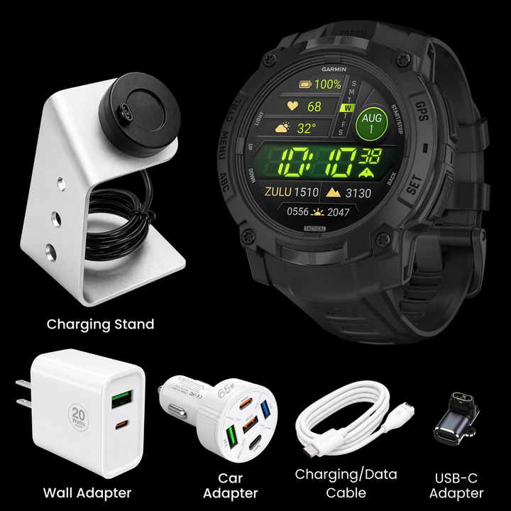 Garmin Instinct® 3 Smartwatch - Bundle with Free Charging Accessories