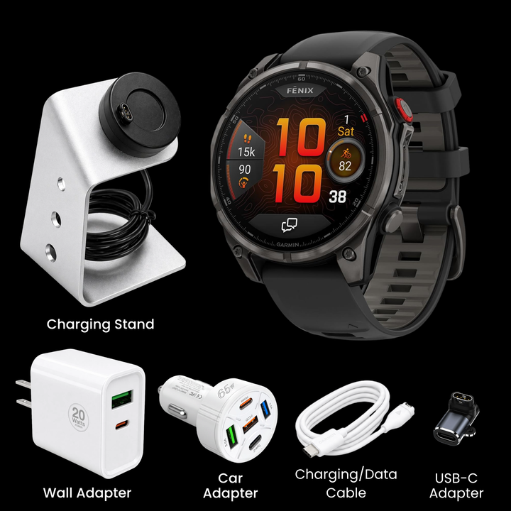 Garmin fēnix® 8 Smartwatch - Bundle with Free Charging Accessories