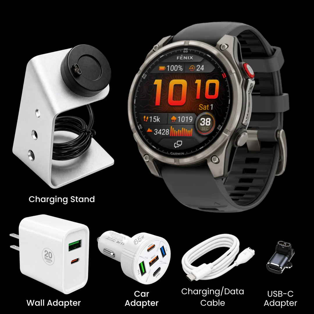 Garmin fēnix® 8 Smartwatch - Bundle with Free Charging Accessories