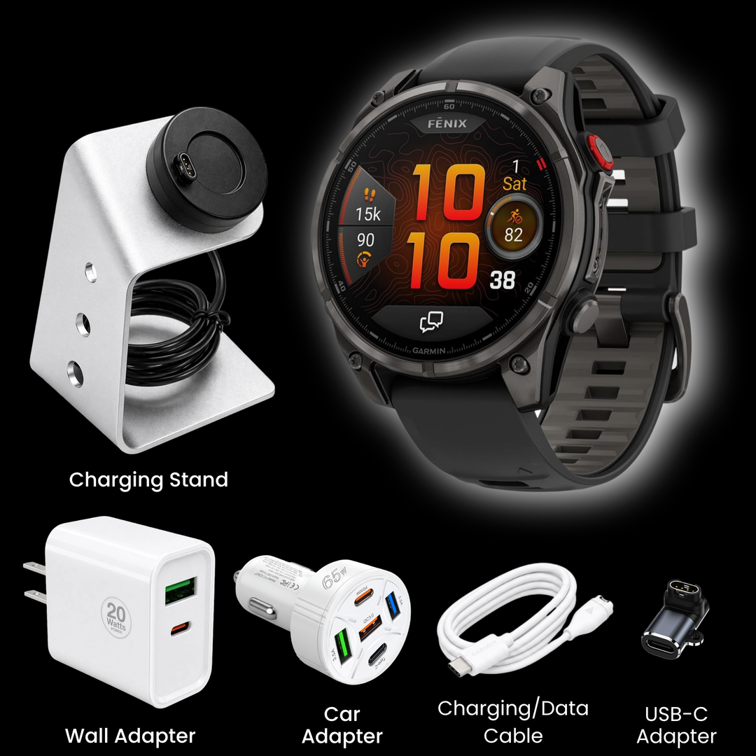 Garmin fēnix® 8 Smartwatch - Bundle with Free Charging Accessories