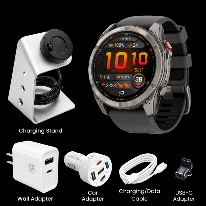Garmin fēnix® 8 Smartwatch - Bundle with Free Charging Accessories