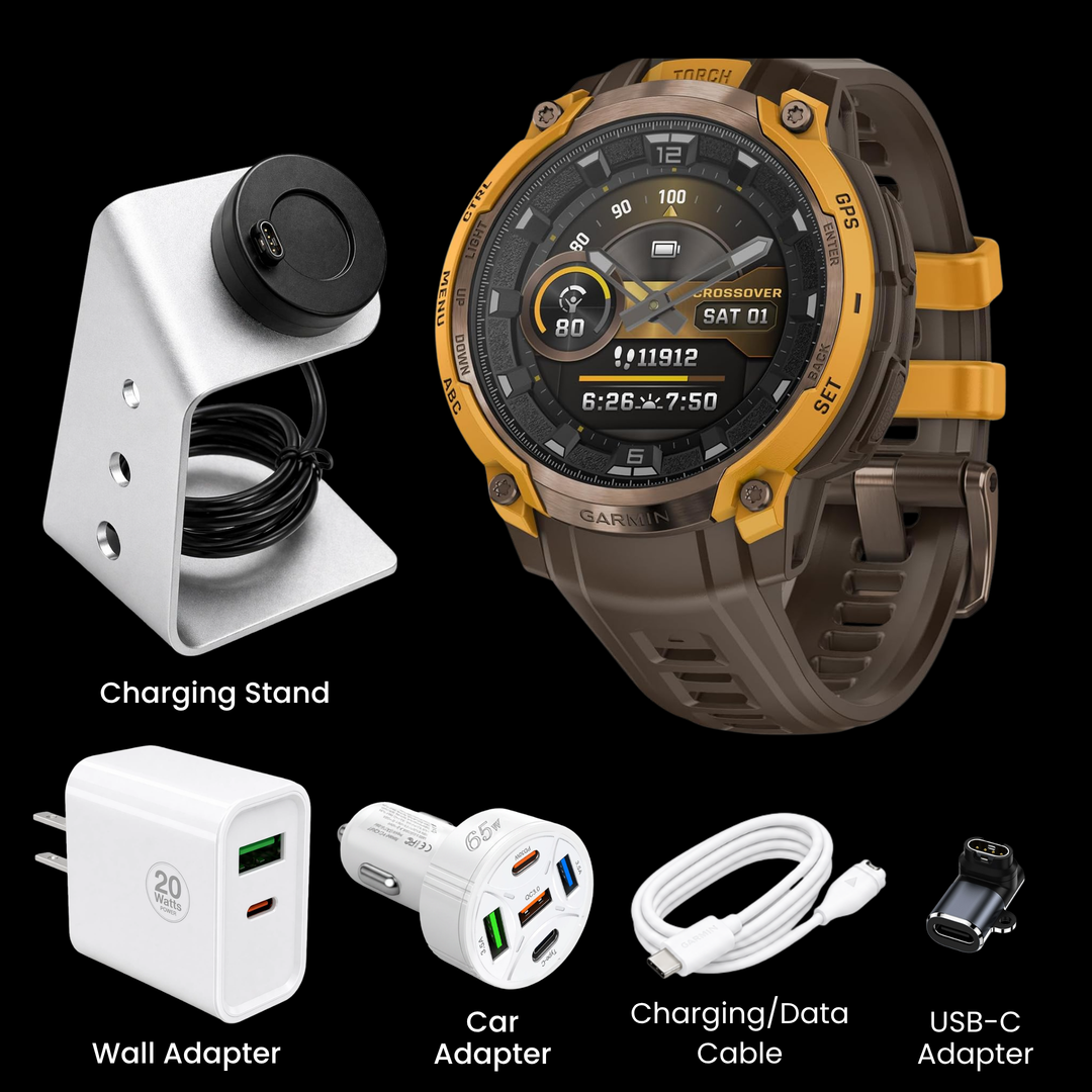 Garmin Instinct® Crossover Smartwatch - Bundle with Free Charging Accessories