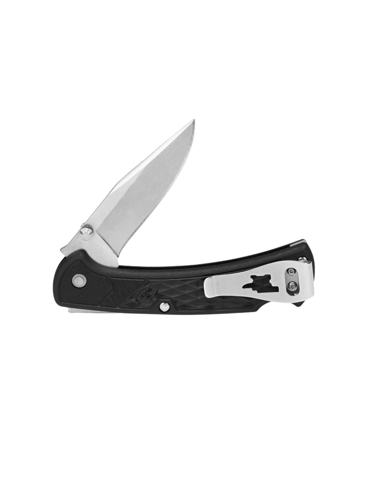 Buck Knife 112 Slim Ranger Select Folding Knife 3" Plain Blade, Black GFN Handles, Deep Carry Pocket Clip, Lockback