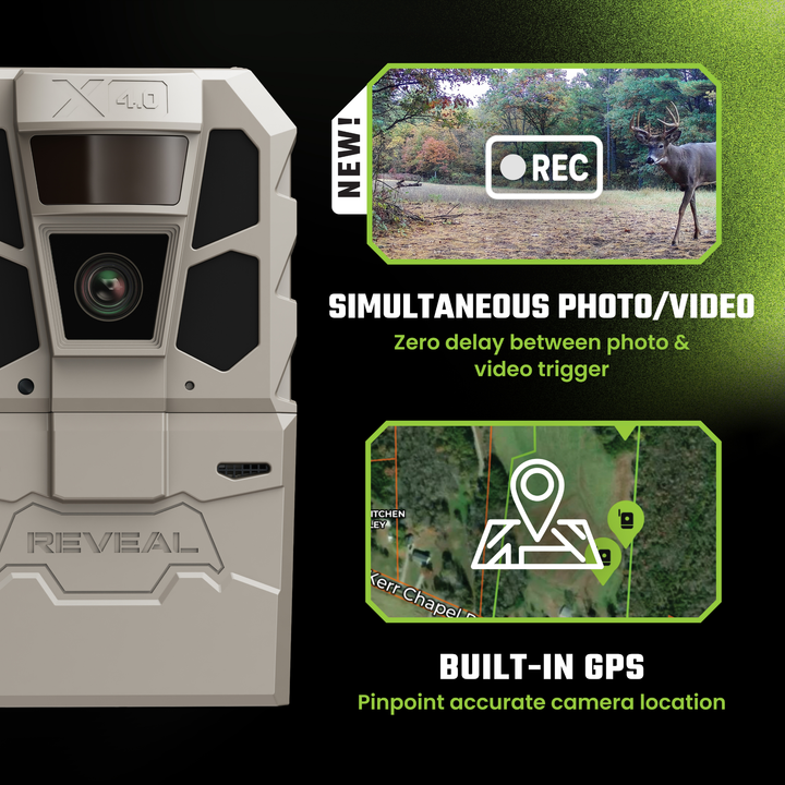 Tactacam Reveal X 4.0 Power Bundle with R5 Solar Panel, FlexPack R10 Battery, Lockable Steel Reinforced Strap, and Cleaning Cloth