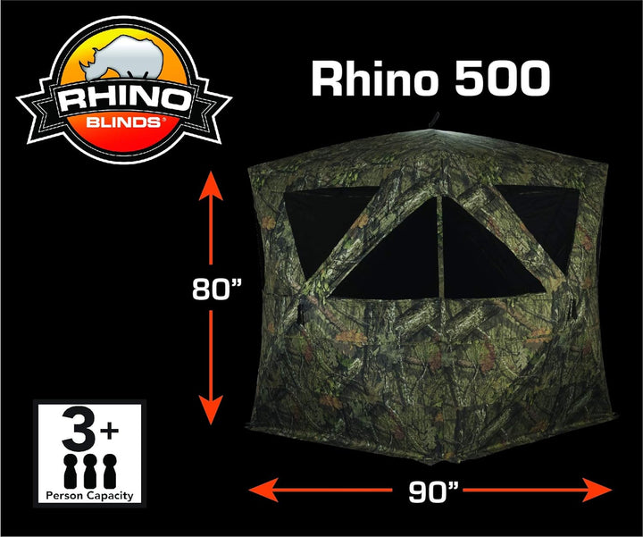 Rhino R500 MOSSY OAK 3-4 Person Hunting Ground Blind