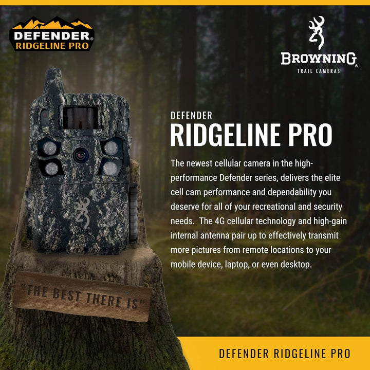 Browning Trail Camera Defender Wireless Ridgeline Pro Cellular Trail Camera with Remote Monitoring & HD Video