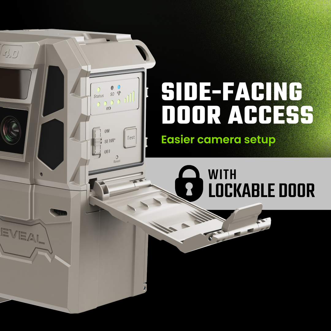 Buy 4 &amp; Save! Tactacam Reveal X 4.0 Power Bundles with R5 Solar Panels, FlexPack R10 Batteries, Lockable Steel Reinforced Straps, and Cleaning Cloth