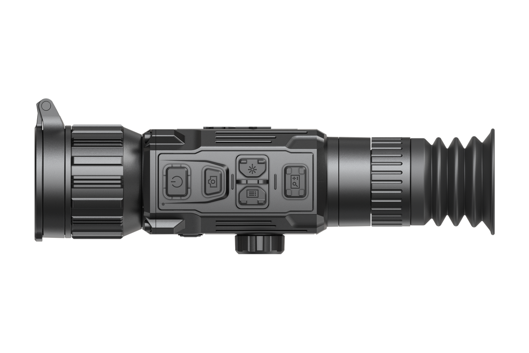 AGM Rattler V3 LRF 35-640 thermal rifle scope, top view showing controls