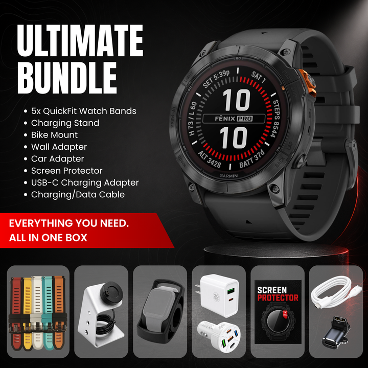 Garmin fēnix® 7X Pro – Solar Edition Smartwatch - Ultimate Bundle