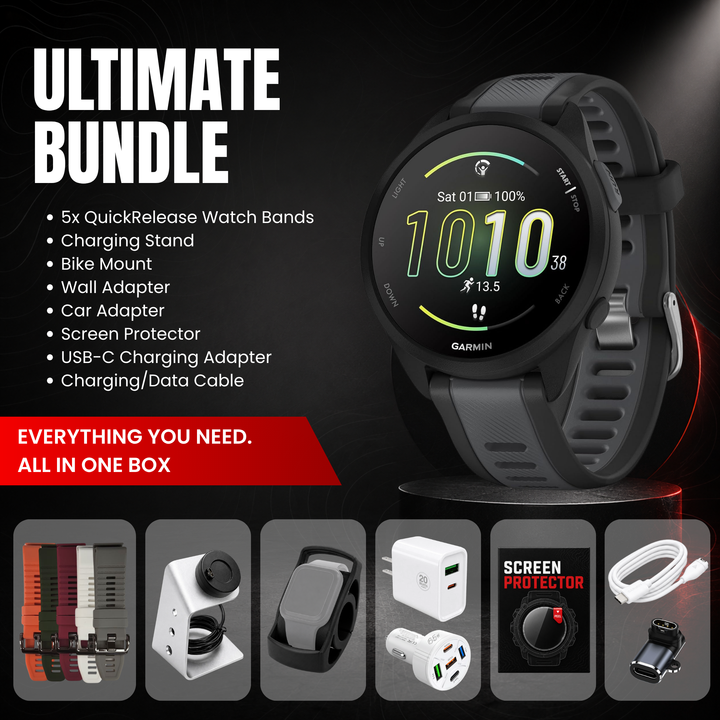 Garmin Forerunner® 165 Smartwatch - Ultimate Bundle