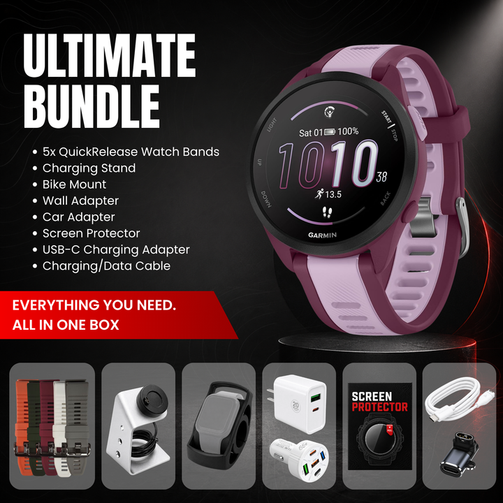 Garmin Forerunner® 165 Smartwatch - Ultimate Bundle