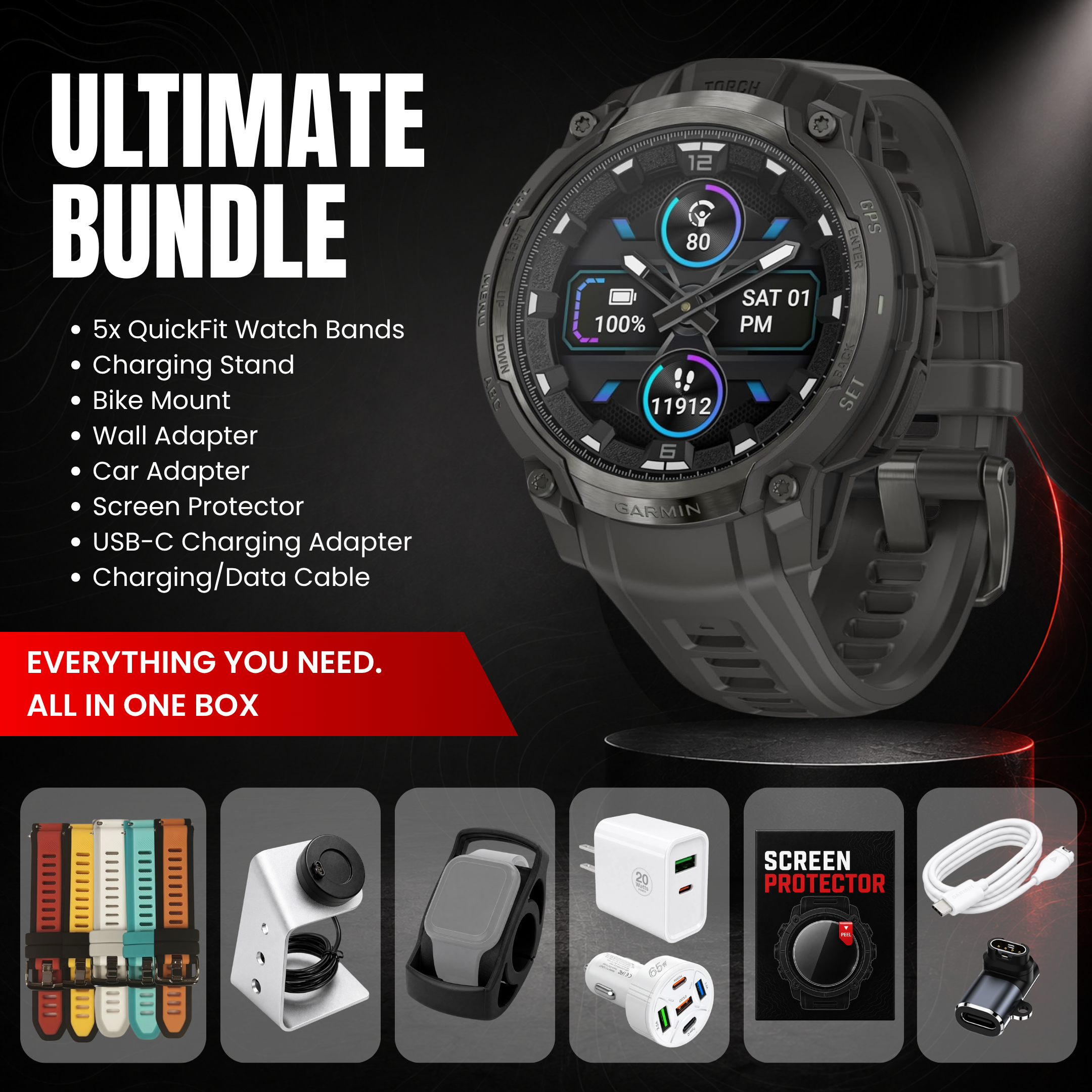 Garmin Instinct® Crossover Smartwatch - Ultimate Bundle