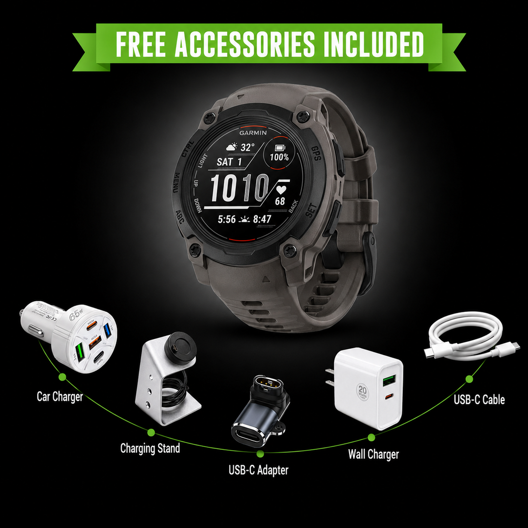 Garmin Instinct® 3 Smartwatch - Bundle with Free Charging Accessories
