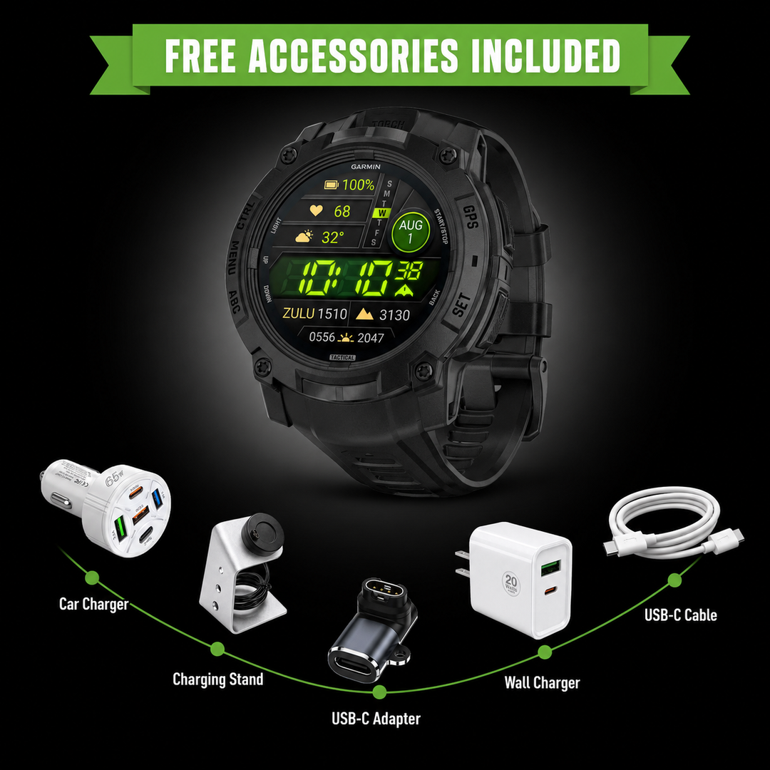 Garmin Instinct® 3 Smartwatch - Bundle with Free Charging Accessories