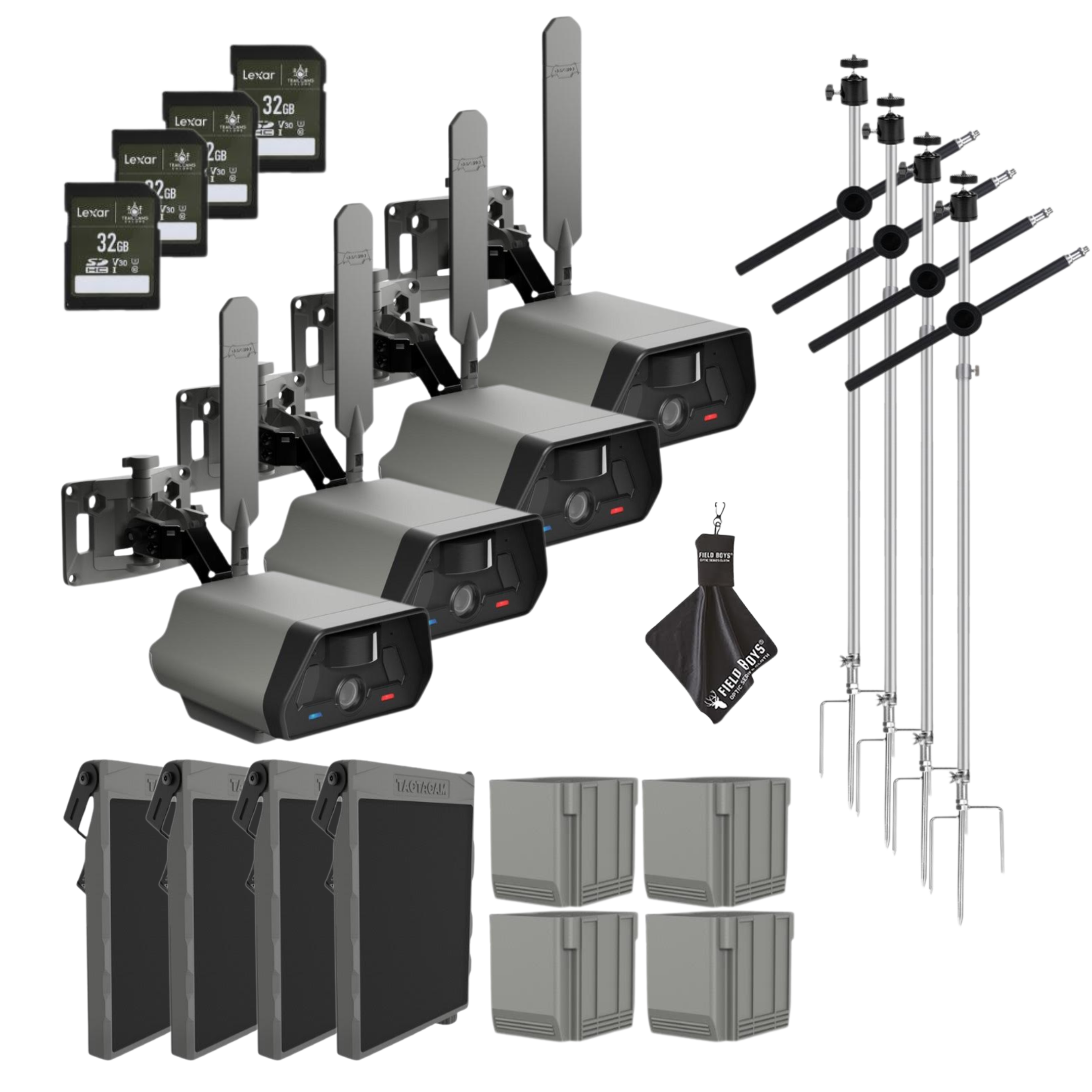 4-Pack Bundle! Tactacam Defend Security Camera No Wi-Fi Needed, Cellular Connection