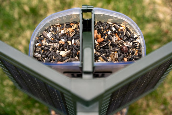 FeatherSnap Smart Birdfeeder Bundle with Solar Power (Bird Feeder, Pole, Bird Feed, SD Card & Cleaning Cloth Bundle)
