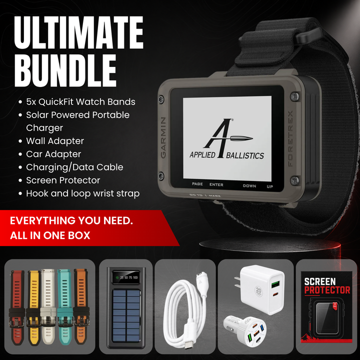 Garmin Foretrex® 901 Ballistic Edition, Wrist-mounted GPS Navigator with Strap - Ultimate Bundle