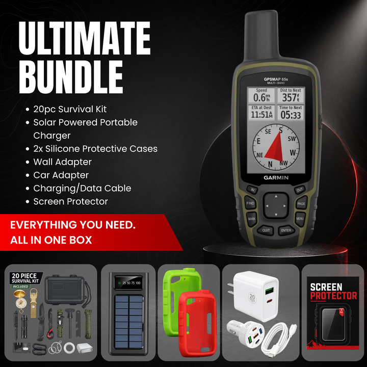 Garmin GPSMAP® 65 &amp; 65s Multi-Band GPS Handheld - Ultimate Bundle