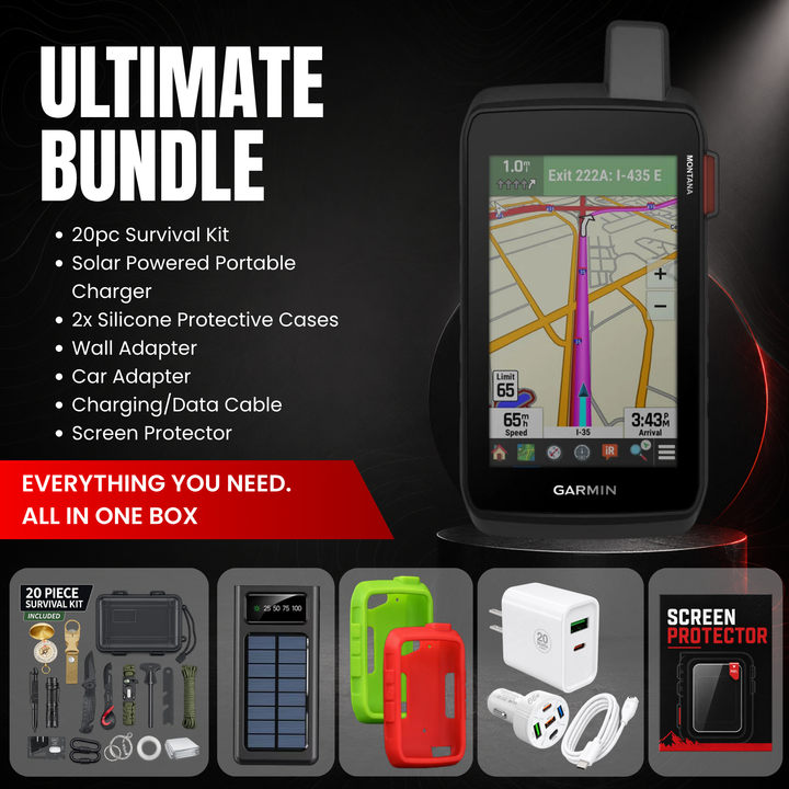 Garmin Montana® 760i Rugged GPS Touchscreen Navigator with inReach® Technology and 8-megapixel Camera - Ultimate Bundle