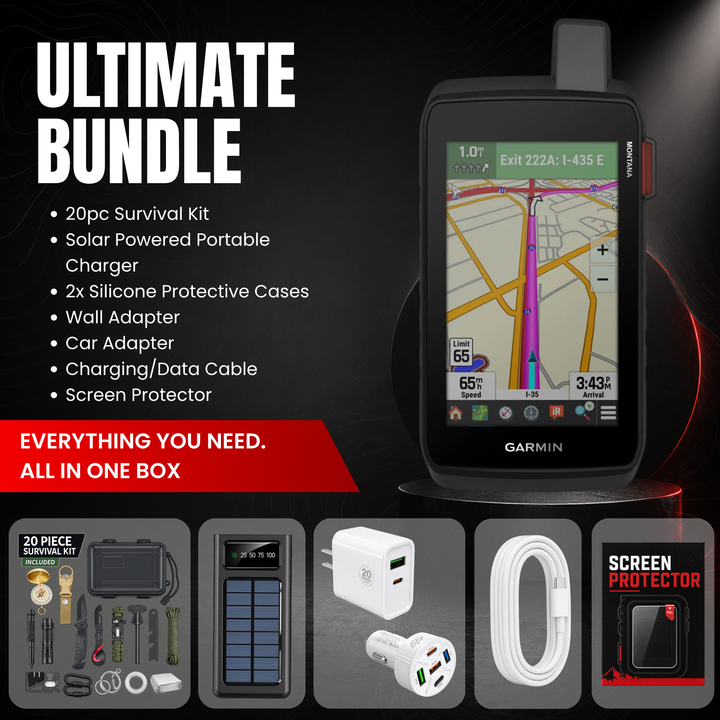 Garmin Montana® 760i Rugged GPS Touchscreen Navigator with inReach® Technology and 8-megapixel Camera - Ultimate Bundle