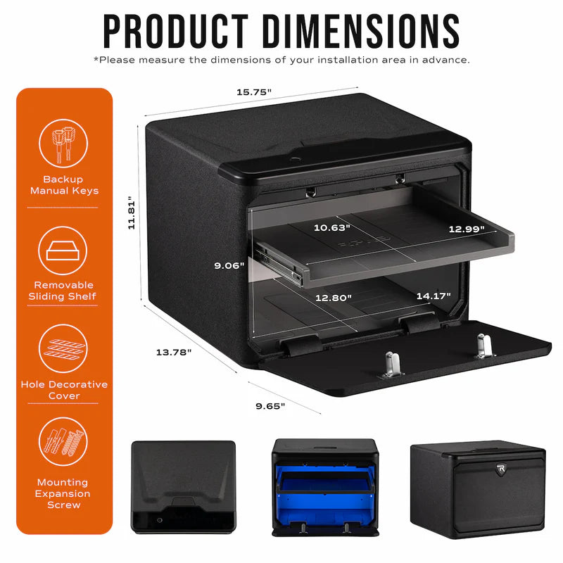 RPNB High Capacity Biometric Dual-Layer Home Gun Safe RP2009